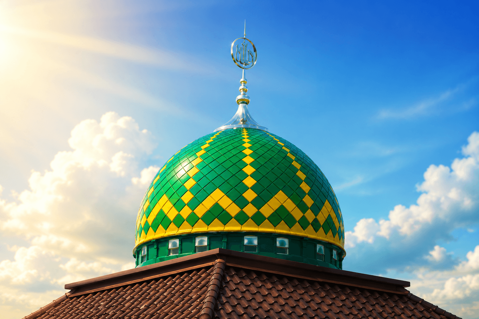 Kubah enamel tampak dekat