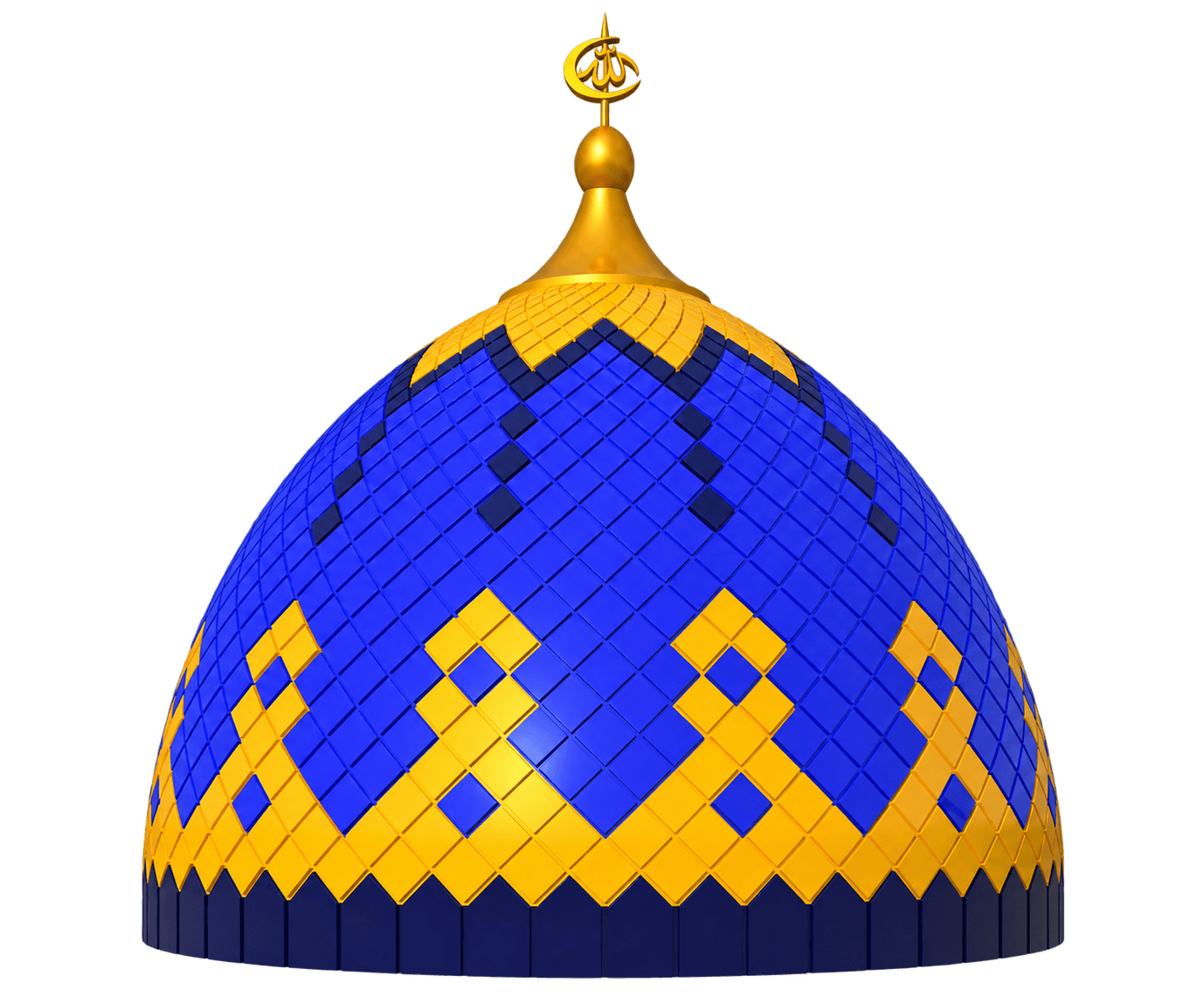 Model kubah masjid Safir Geometris dengan nuansa biru