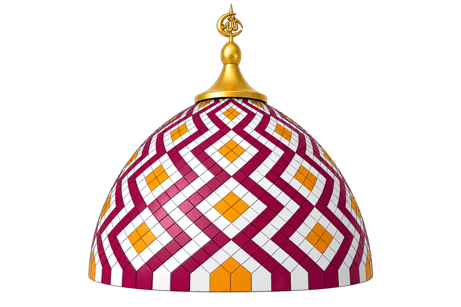 Model kubah masjid Magenta Madinah dengan nuansa magenta