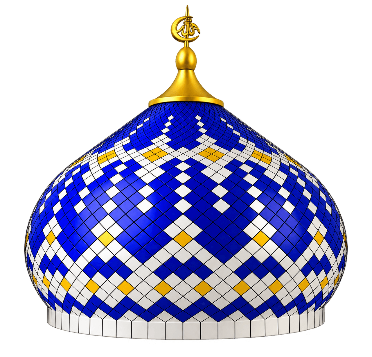 Model kubah masjid Safir Mahkota dengan nuansa biru